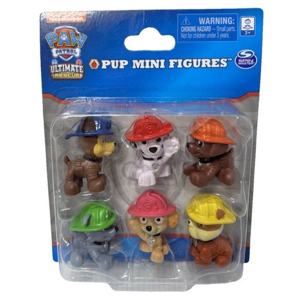Paw Patrol Pup Mini Figures 6pc Set Ultimate Rescue Toys Collectible Cake Topper - Picture 1 of 4